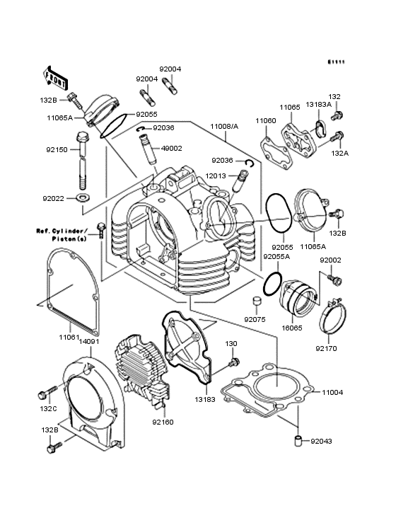Головка цилиндра Kawasaki BJ250 BJ250 250TR