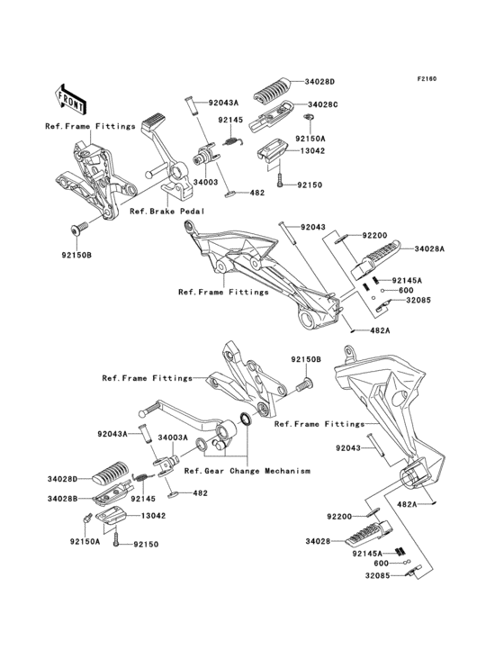 Подножки Kawasaki ZR750 ZR750 Z750 ABS