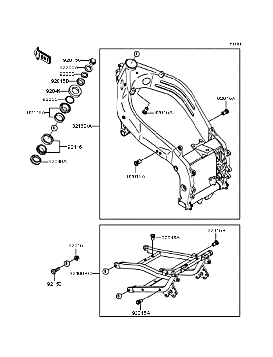 Рама Kawasaki ZX400 ZX400 ZXR400R Рама Kawasaki ZX400 ZX400 ZXR400R