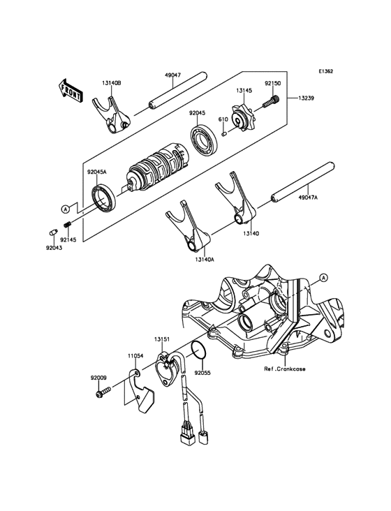 Gear Change Drum/Shift Fork(s) Kawasaki ZX600 ZX600 Ninja ZX-6R