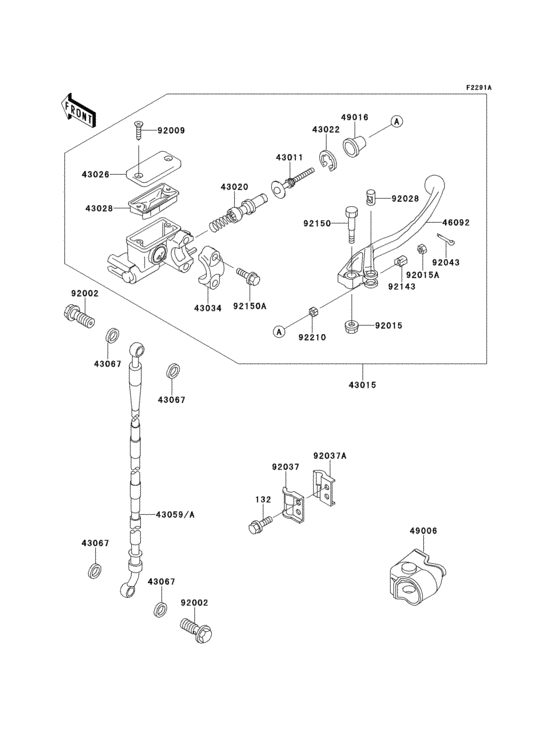 Front master cylinder(kx80-r7/t7) Kawasaki KX80 KX80 Big Wheel