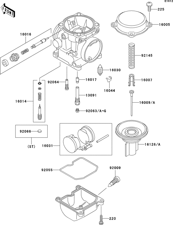 Carburetor parts(1/2) Kawasaki ER500 ER500 ER-5