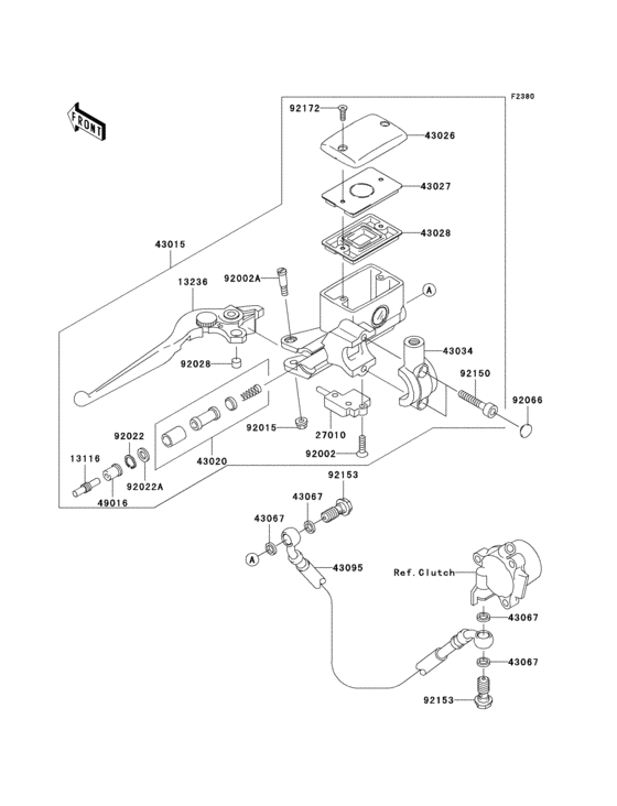 Clutch master cylinder Kawasaki VN1600 VN1600 Classic