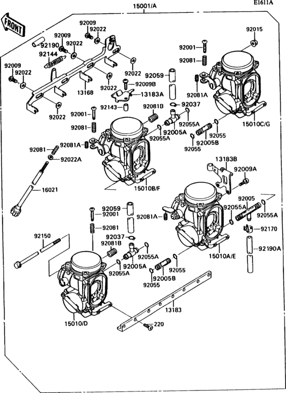 Carburetor(1/2)(zxt10ce015043-) Kawasaki ZX1100 ZX1100 Ninja ZX-11