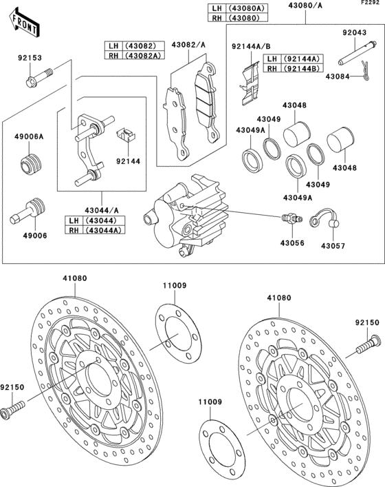 Передний тормоз Kawasaki ZR750 ZR750 Z750S Передний тормоз Kawasaki ZR750 ZR750 Z750S