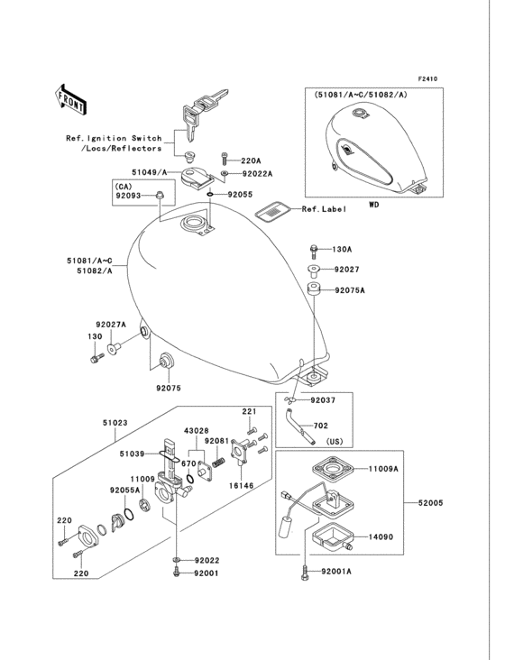 Fuel tank(1/3)(vn750-a15-a18) Kawasaki VN750 VN750 Vulcan 750
