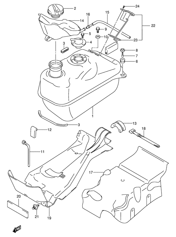 Топливный бак Suzuki AN250 AN250 Burgman (European analogue of 