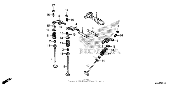 Camshaft valve (rr.) Honda VT750 VT750C2F Shadow Spirit