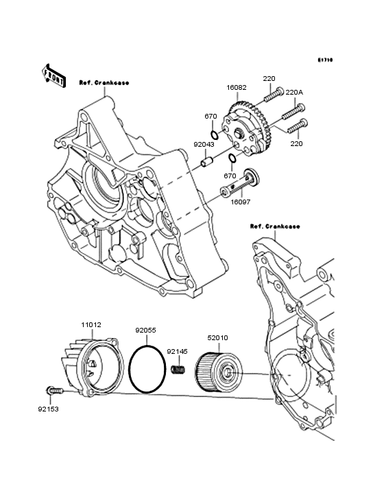 Масляный насос & Масляный фильтр Kawasaki KL110 KL110 KSR