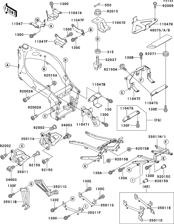 Electro bracket(1/2) Kawasaki ZX750 ZX750 ZXR750