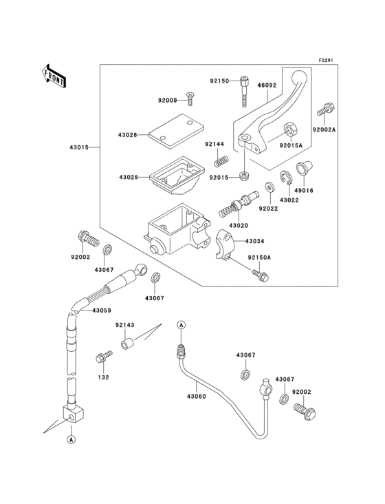 Передний тормозной цилиндр Kawasaki KLX300R KLX300R