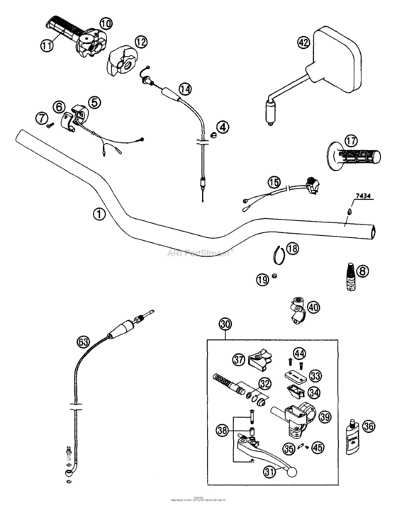 Руль & Тросики KTM 125 125 SXS Chassis 125 SXS
