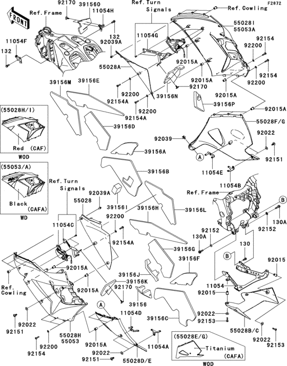 Cowling lowers(1/2)(caf/cafa) Kawasaki ZX1400 ZX1400 Ninja ZX-14 Cowling lowers(1/2)(caf/cafa) Kawasaki ZX1400 ZX1400 Ninja ZX-14