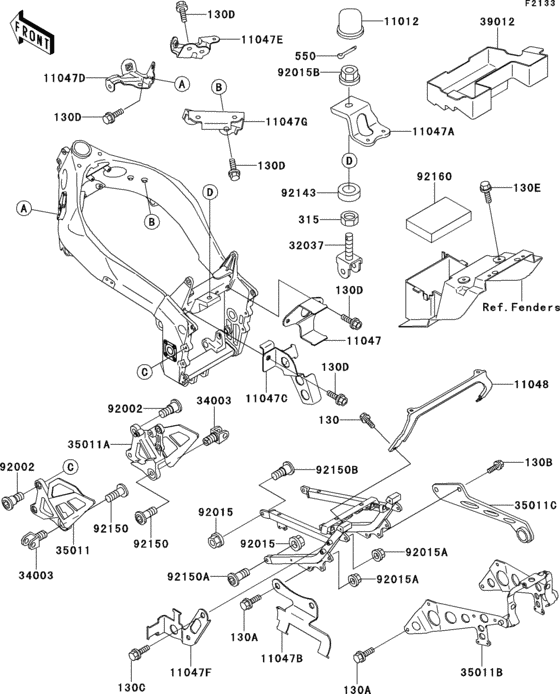 Кронштейн Kawasaki ZX750 ZX750 ZXR750R