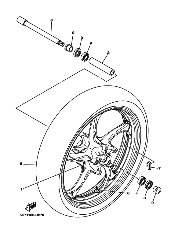 Переднее колесо Yamaha XV1900 XV1900CU Raider