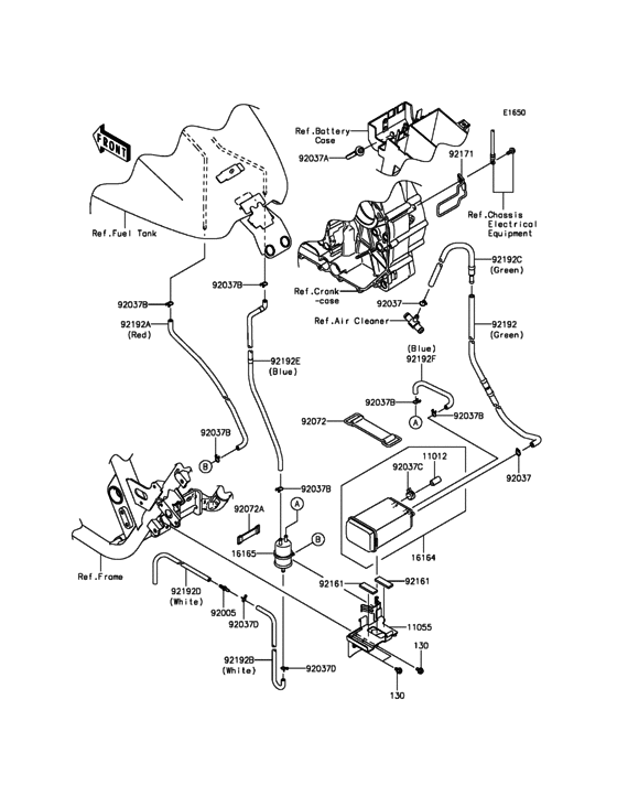 Fuel Evaporative System Kawasaki VN1700 VN1700 Vulcan 1700 Voyager Custom ABS