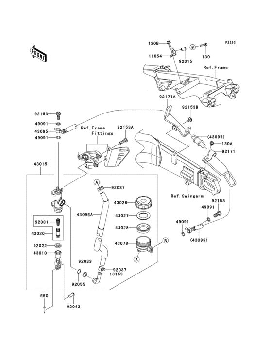 Задний тормозной цилиндр Kawasaki ZX1400 ZX1400 Ninja ZX-14