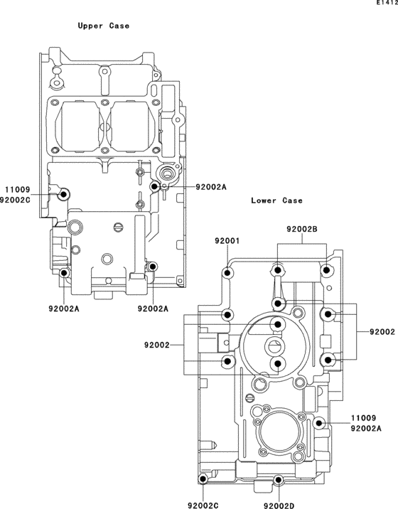 Болты картера двигателя Kawasaki EX250 EX250 ZZR250