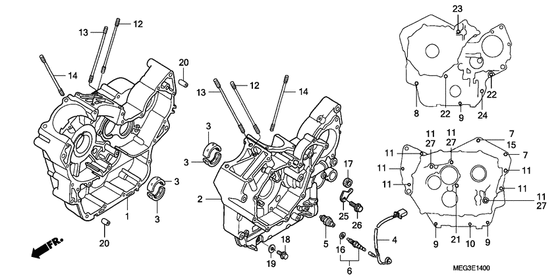 Картер двигателя Honda VT750 VT750CA Shadow Aero
