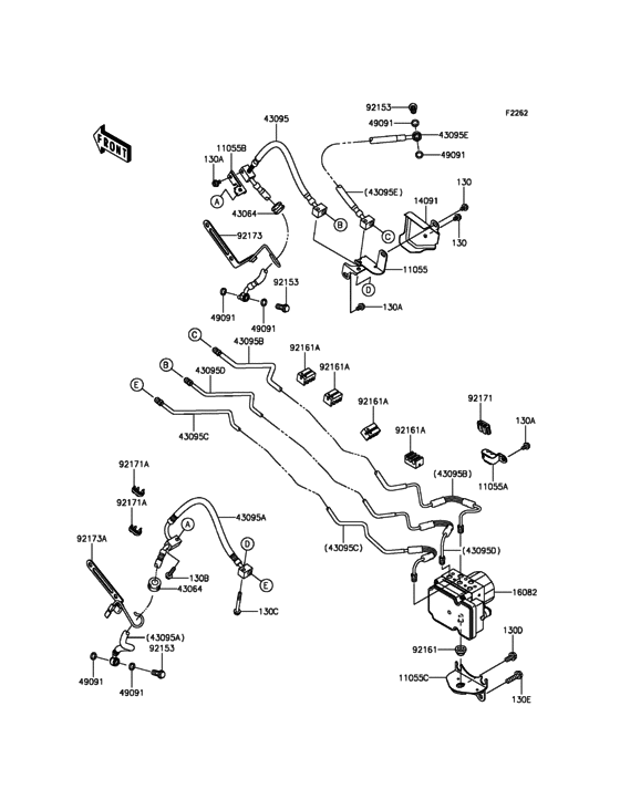 Brake Piping Kawasaki VN1700 VN1700 Vulcan 1700 Voyager Custom ABS