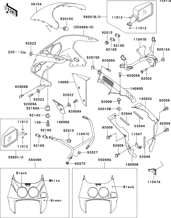 Cowling(1/2)(zx750-l3) Kawasaki ZX750 ZX750 Ninja ZX-7 Cowling(1/2)(zx750-l3) Kawasaki ZX750 ZX750 Ninja ZX-7