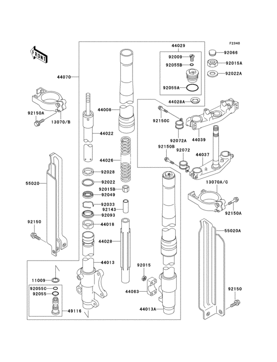 Front fork(1/2) Kawasaki KLX650 KLX650 Motard