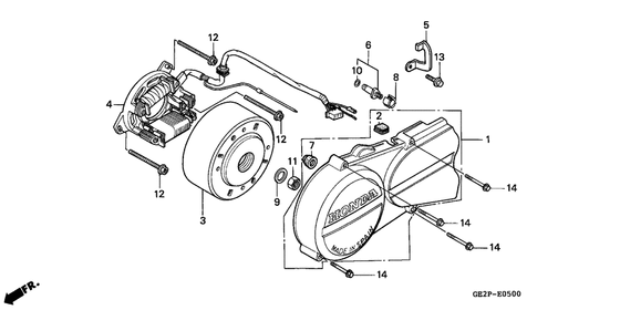 Left crankcase cover/ generator Honda NSR50 NSR50F