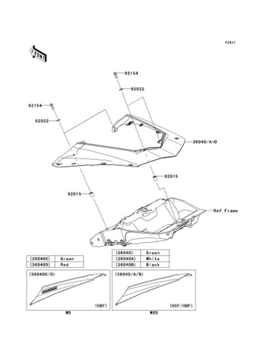 Side covers Kawasaki ZX1000 ZX1000 Ninja 1000 ABS
