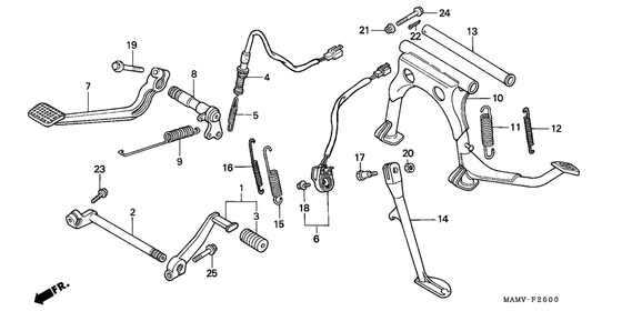 Pedal/stand Honda GL1500 GL1500A Gold Wing Aspencade