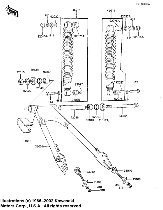 Swing arm/shock absorbers Kawasaki KZ1000 KZ1000 CSR
