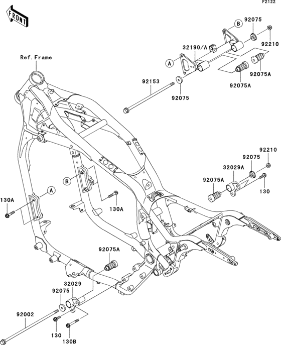 Engine mount Kawasaki VN1600 VN1600 Vulcan 1600 Mean Streak