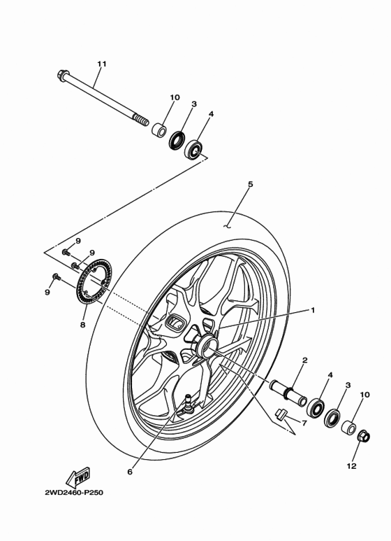 Переднее колесо Yamaha YZF-R3 YZF-R3A