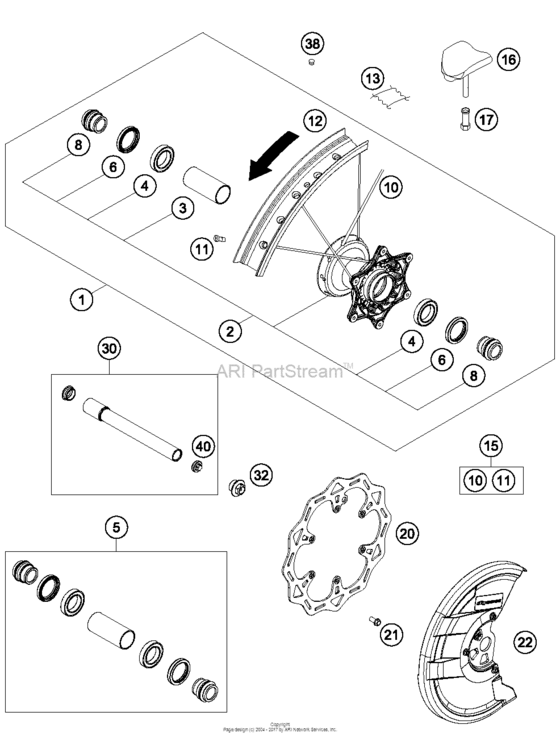 Front Wheel KTM 250 250 SX-F FACTORY EDITION Chassis 250 SX-F Factory Edition