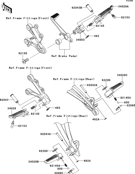 Подножки Kawasaki ZX600 ZX600 Ninja ZX-6R