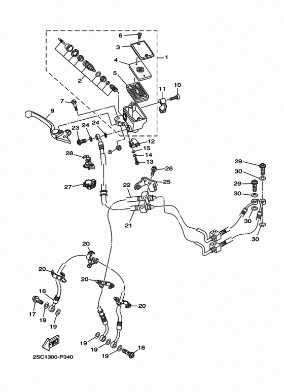 Передний тормозной цилиндр Yamaha MT09/ MTN850 MT09TRA MT-09 Tracer