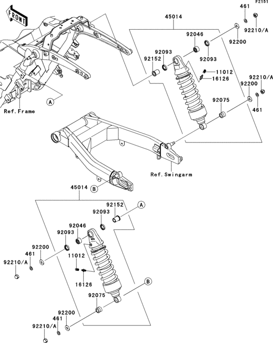 Suspension/shock absorber Kawasaki VN1700 VN1700 Vulcan 1700 Voyager