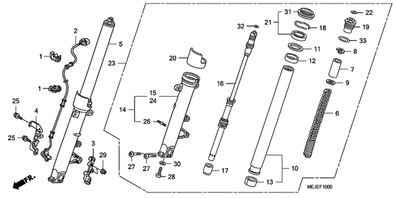 Вилка передней оси Honda CB1300 CB1300S (ABS) Super Bol d'Or