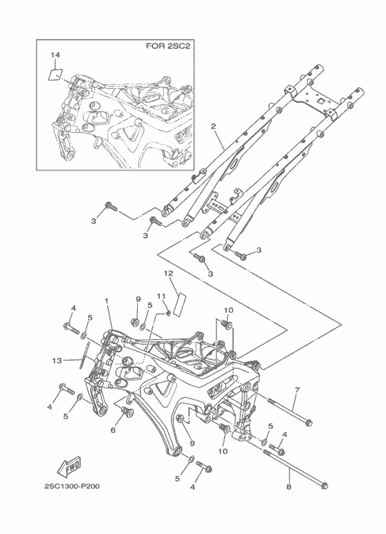 Рама Yamaha MT09/ MTN850 MT09TRA MT-09 Tracer
