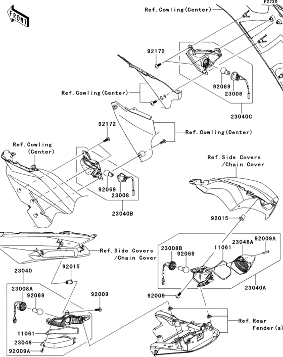 Поворотники Kawasaki ZX1400 ZX1400 ZZR1400 ABS