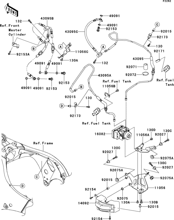 Brake piping Kawasaki ZX1000 ZX1000 Ninja ZX-10R ABS