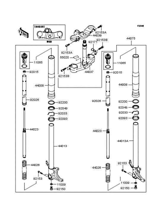 Вилка передней оси Kawasaki ZX600 ZX600 Ninja ZX-6RR