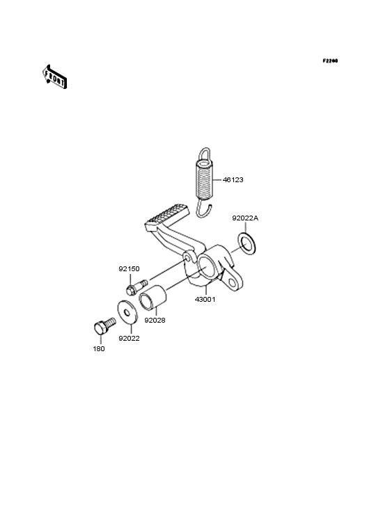 Brake pedal/torque link Kawasaki ZX1200 ZX1200 Ninja ZX-12R