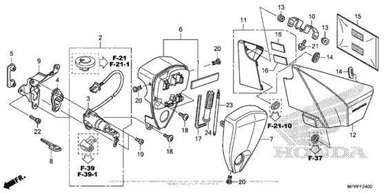Side Cover + Tools + Combination Switch Honda VT1300 VT1300CX Fury
