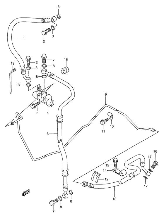 Задний тормозной шланг Suzuki AN250 AN250 Burgman (European analogue of 