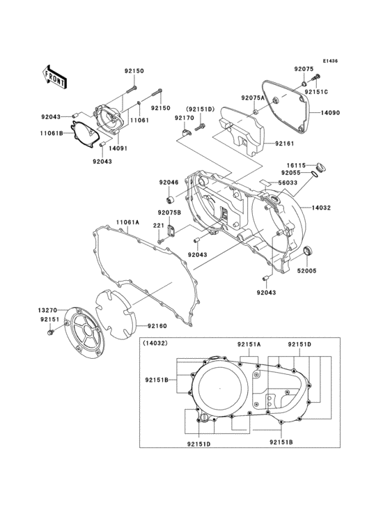 Right engine cover(s) Kawasaki VN1600 VN1600 Classic
