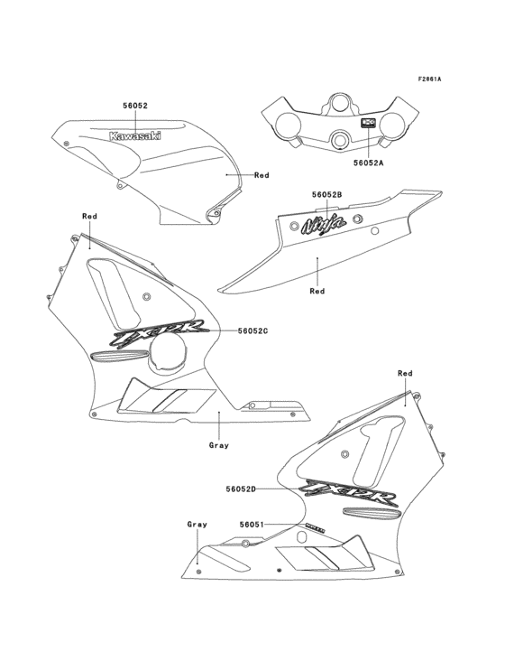 Decals(red)(b1h)(fr,uk,wv) Kawasaki ZX1200 ZX1200 Ninja ZX-12R