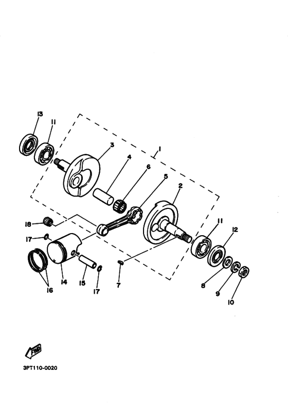 Crankshaft.piston Yamaha PW50 PW50 PW50