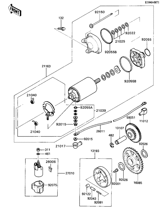 Starter motor Kawasaki ZX600 ZX600 Ninja 600R