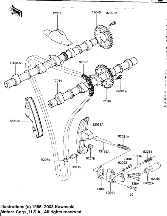 Camshaft/chain/tensioner Kawasaki KZ1000 KZ1000 CSR