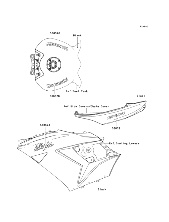 Decals(black)(a7f) Kawasaki ZX1400 ZX1400 Ninja ZX-14